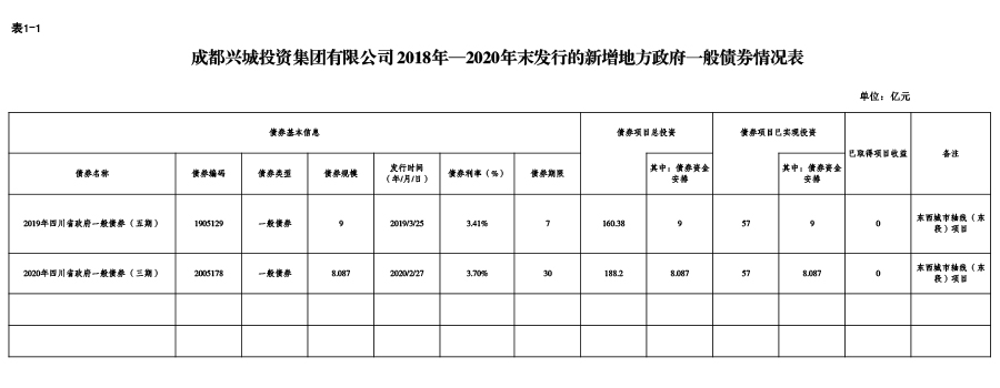 江南注册-2018年—2020年末发行的新增地方政府一般债券情况表